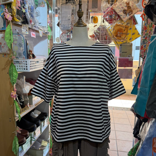 Ichi Black Striped T-shirt, made in Japan