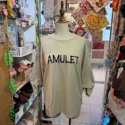Munich AMULET Embroidery Beige Blouse, made in Japan