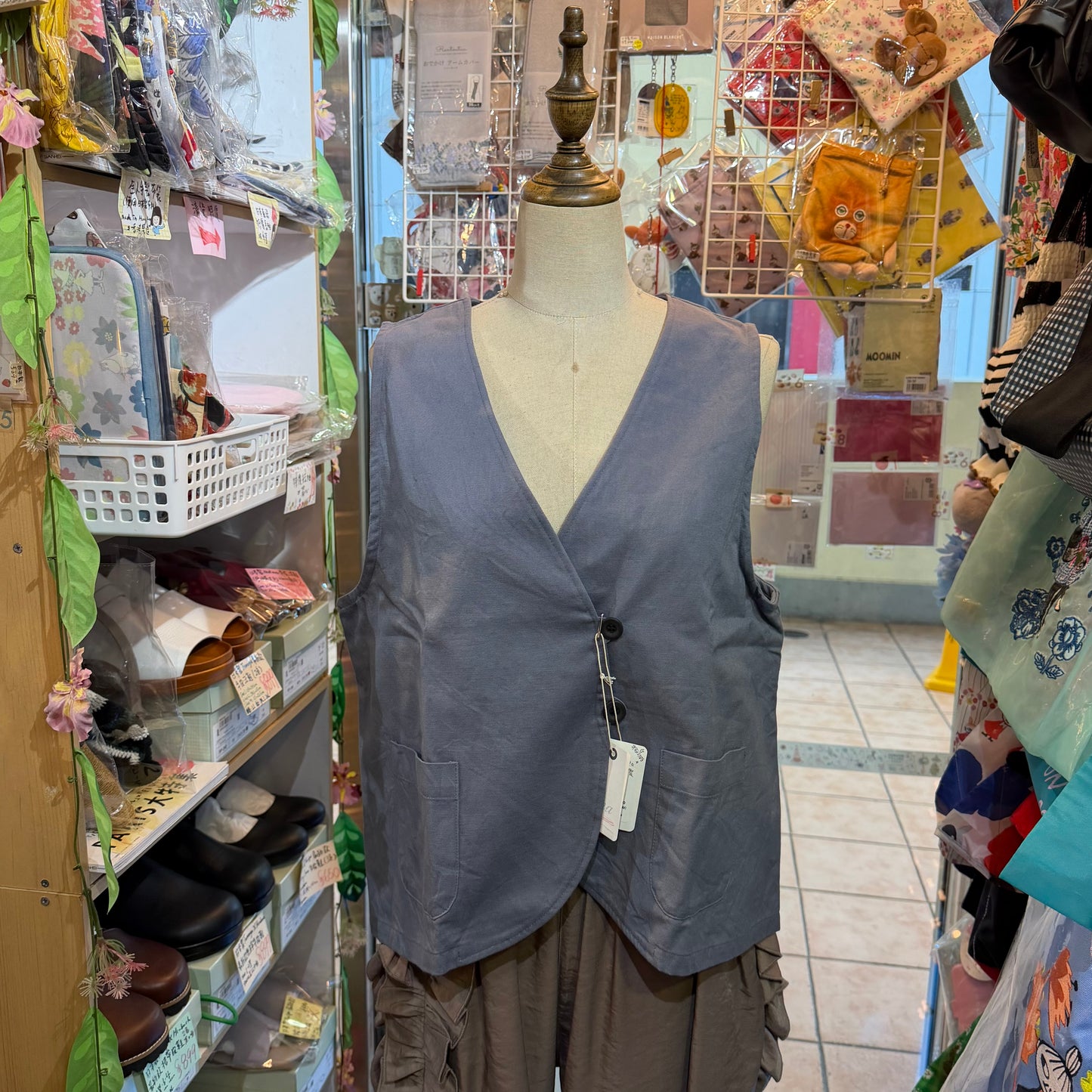 Ina Cotton-blend Vest Top, 2 Colors, made in Japan