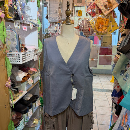 Ina Cotton-blend Vest Top, 2 Colors, made in Japan