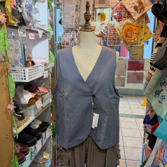 Ina Cotton-blend Vest Top, 2 Colors, made in Japan