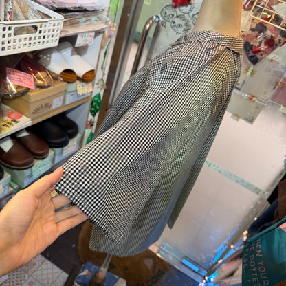 Blue Willow Black Gingham Blouse