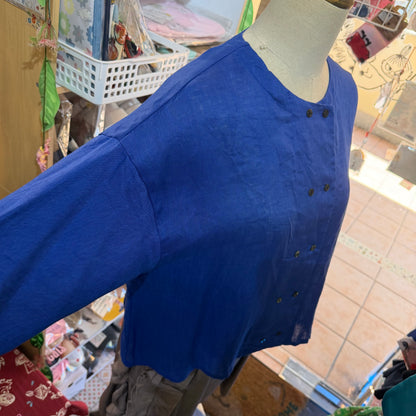 Mizuiro Ind Blue Linen Shirt, made in Japan