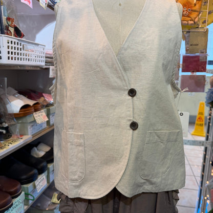 Ina Cotton-blend Vest Top, 2 Colors, made in Japan