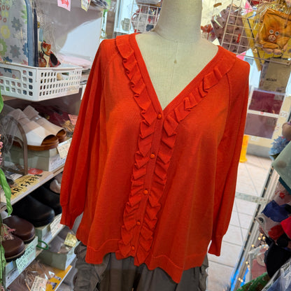 Tumugu Red Frill Cardigan