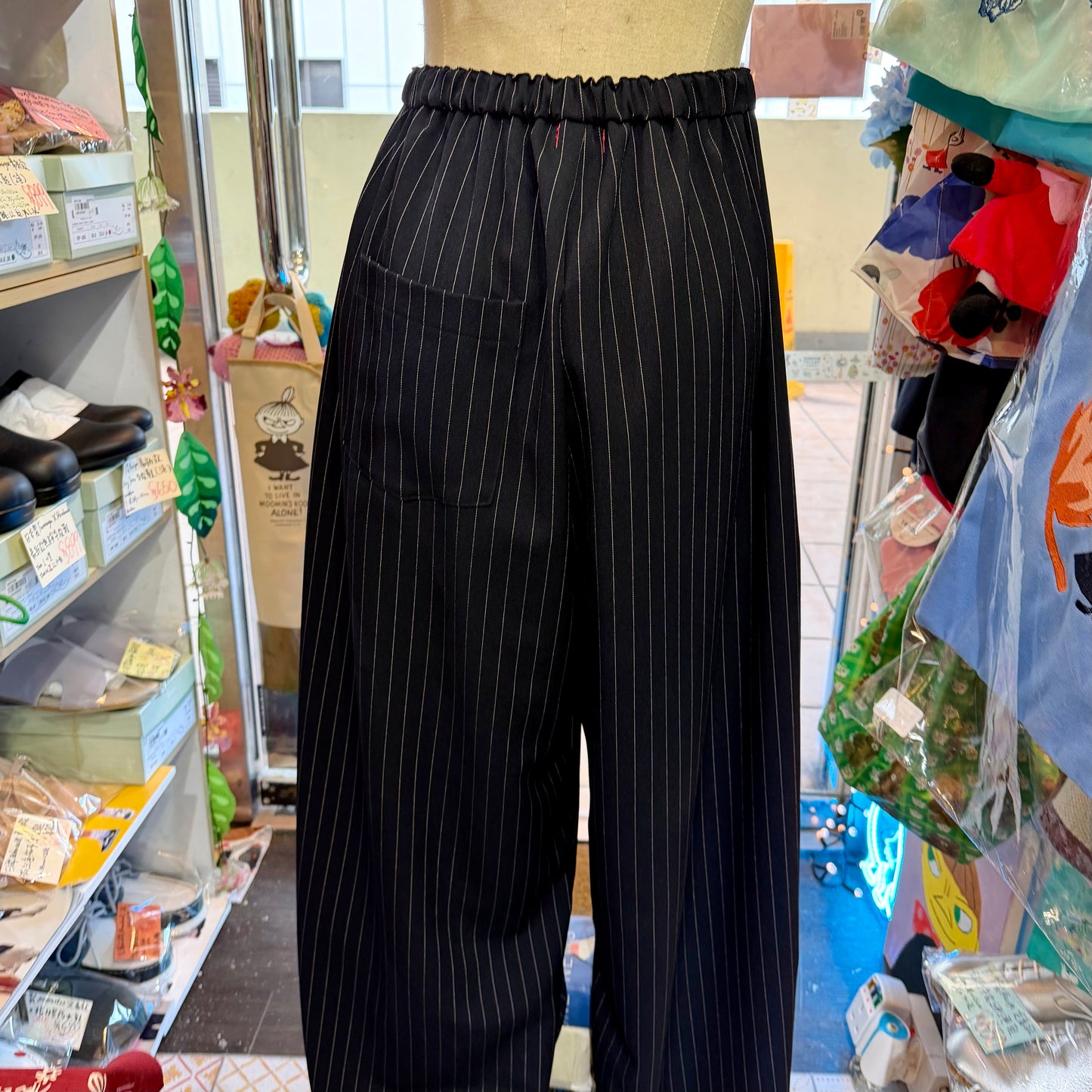 Franky Grow Twill Striped Navy Pants, Size F2, made in Japan