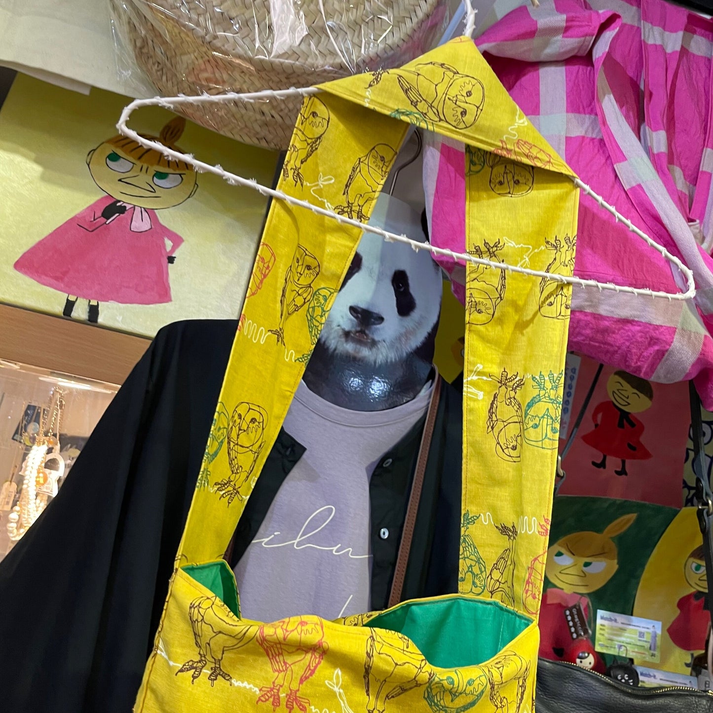 Handmade Owl Prints Tote Bag, fabric from Japan