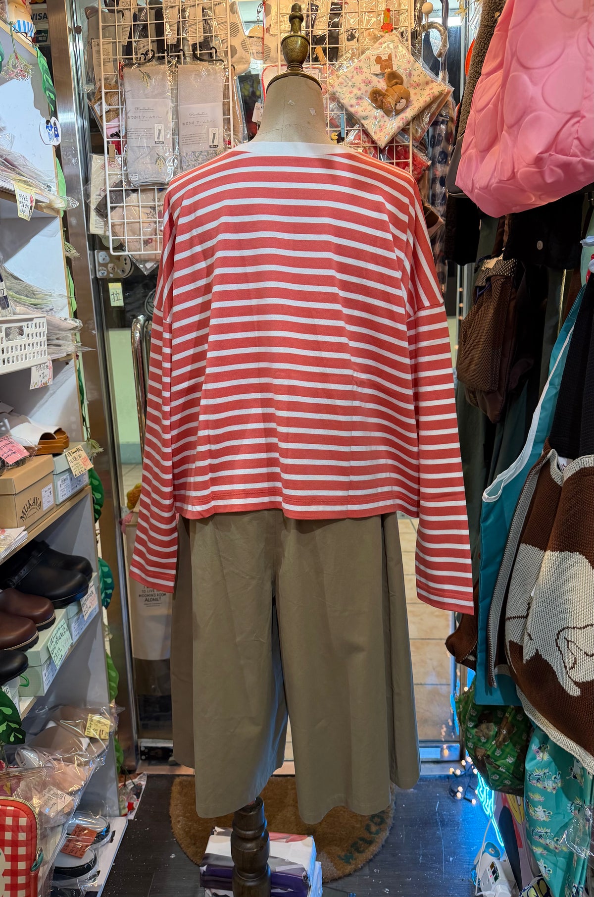 Diaries Striped 2 Way T-shirt, Cardigan, 2 Colors, made in Japan