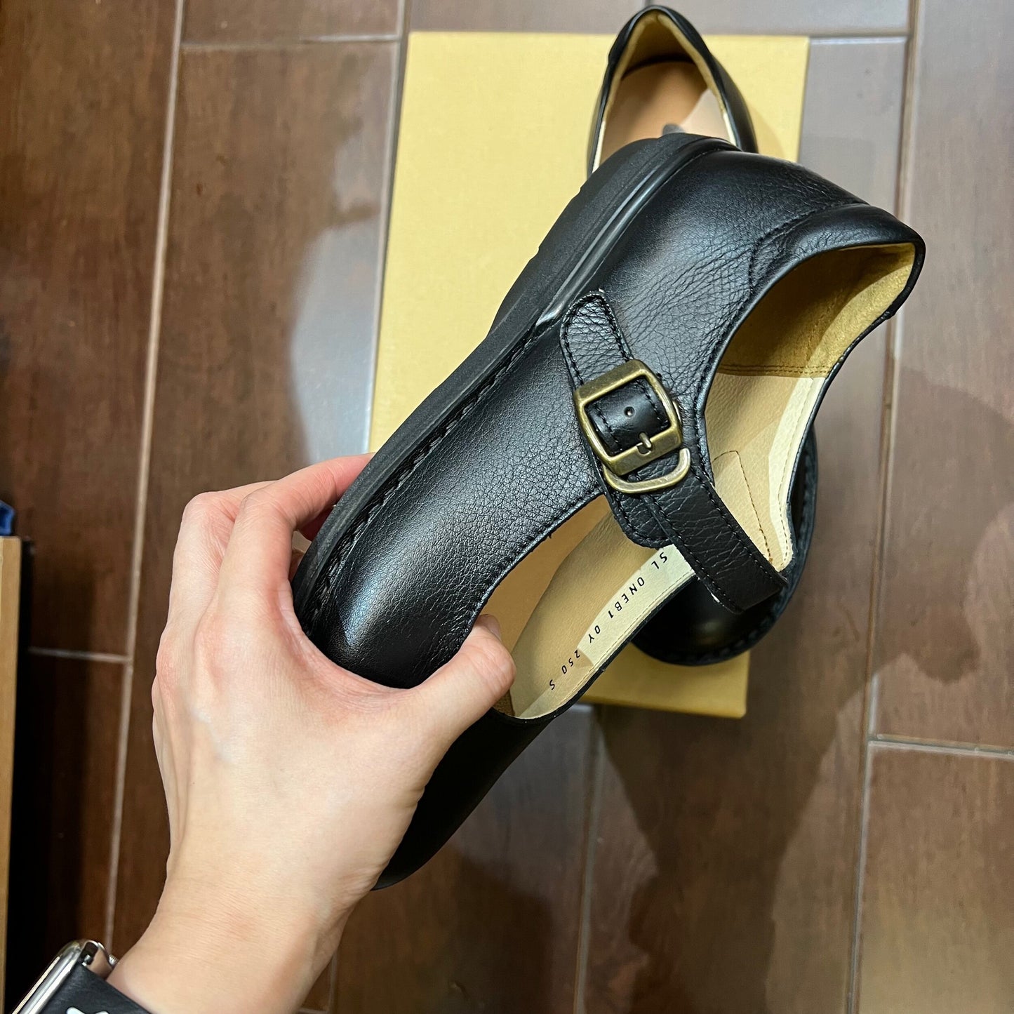 Sale- Moonstar Black Leather Shoes, size 25cm only, made in Japan
