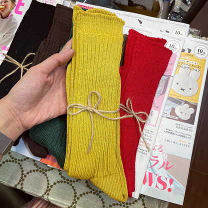 Ichi~ Loiter Long Linen Socks, 10 Colors, made in Japan