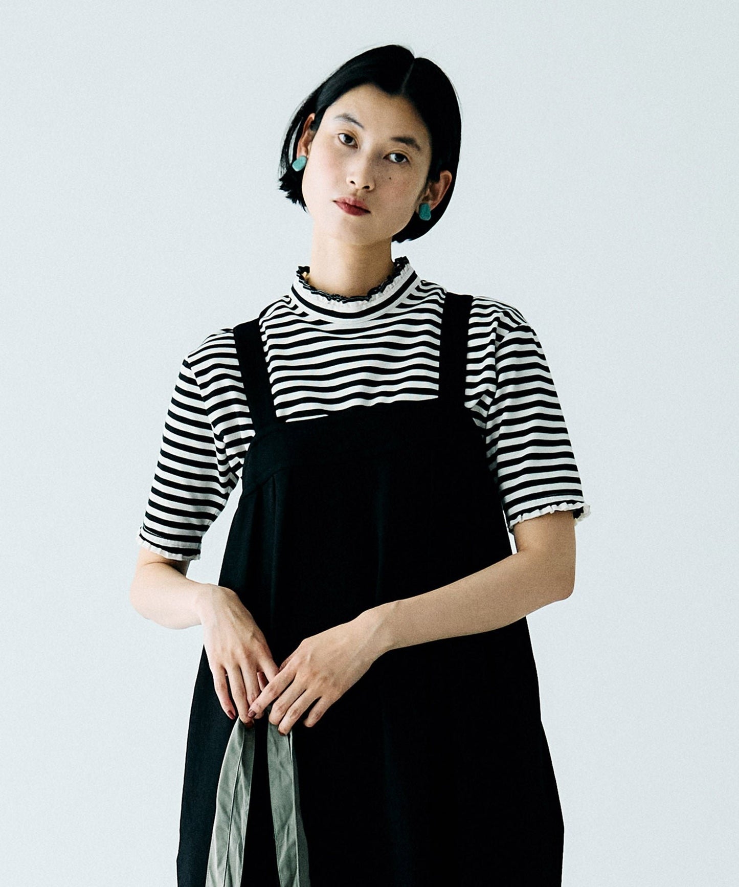 Sale- La Marine Française Striped Frill Collar Top