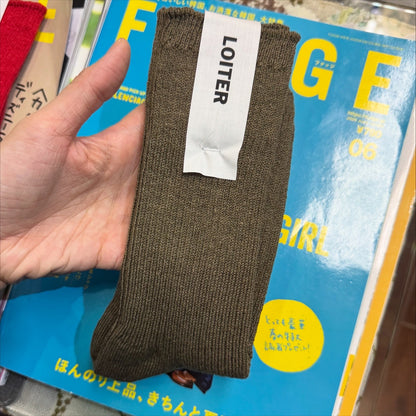 Ichi LOITER Linen Rib Socks, 6 Colos, made in Japan
