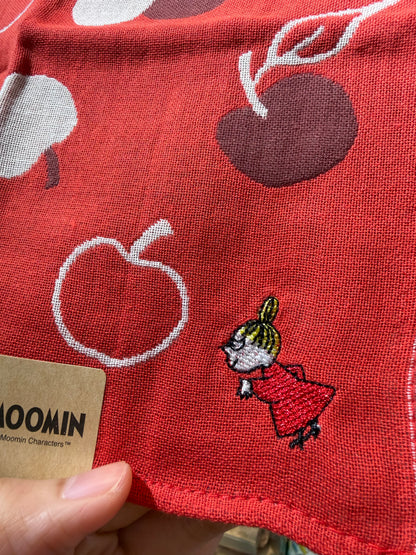 Little My & Apple Triple-Layer Gauze Handkerchief, Towel, Reversible, made in Japan
