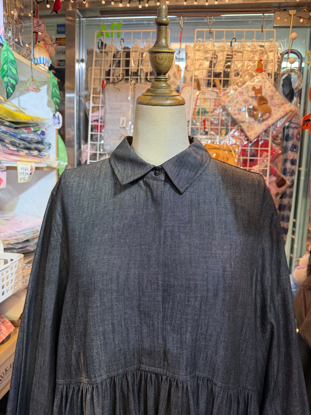 Denier 6oz Black Denim Dress, made in Japan