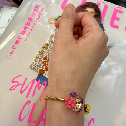 Les Néréides Paris Lemon and Flower Bangle Bracelet, imported from the UK