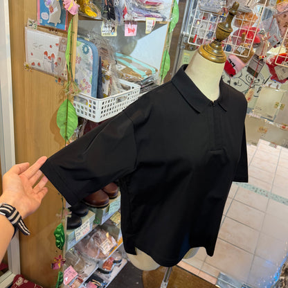 Mizuiro Ind Black Polo Shirt, made in Japan
