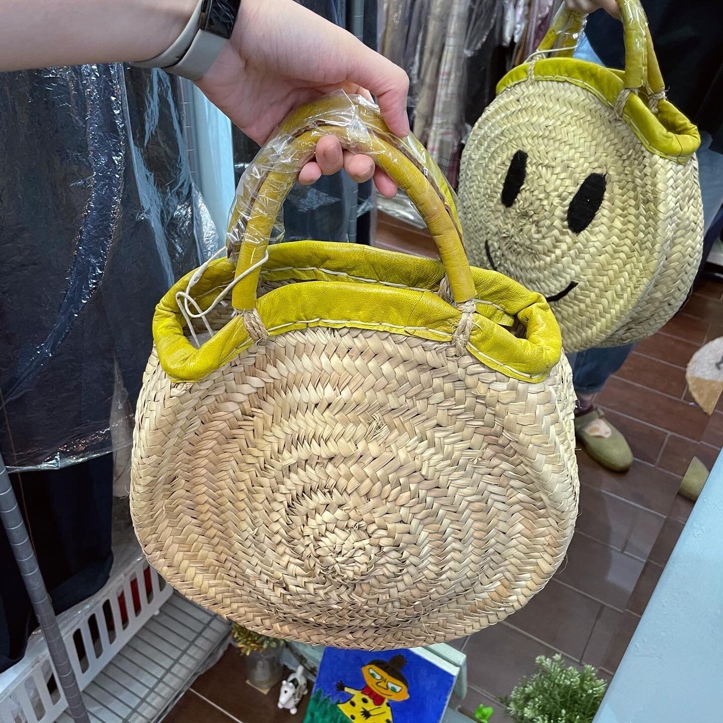 Sale- Fatima Morocco Smile Straw Bag, made in Morocco