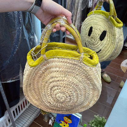 Sale- Fatima Morocco Smile Straw Bag, made in Morocco