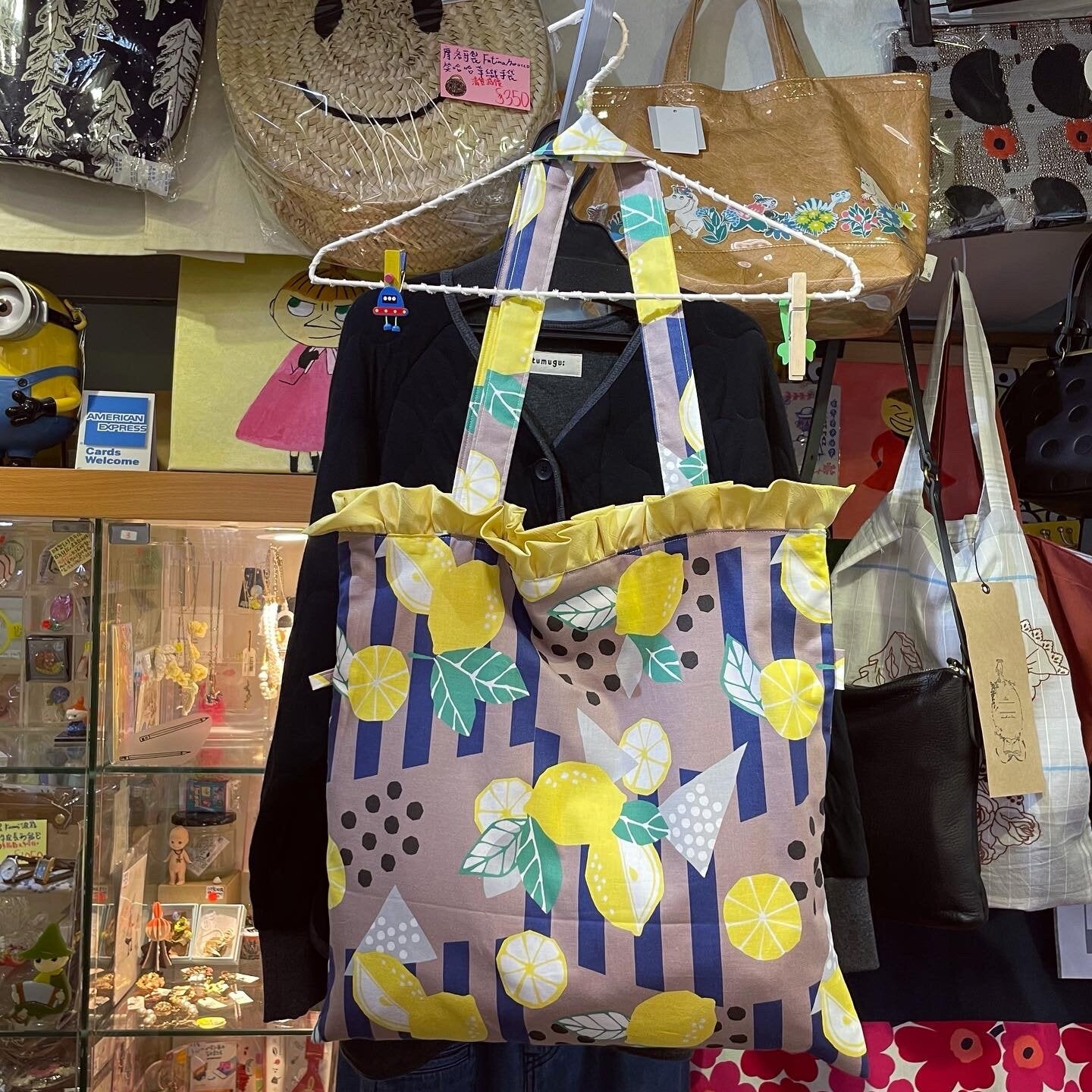 Handmade Lemon Tote Bag. Fabric from Japan