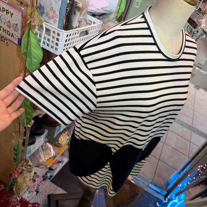 Drowse and yet… Striped Heart T-shirt, made in Japan