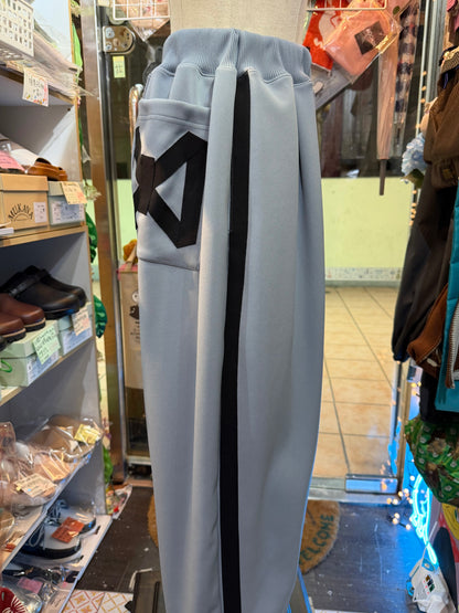 Drowse and yet… Grey Ribbon Jogger Pants, made in Japan