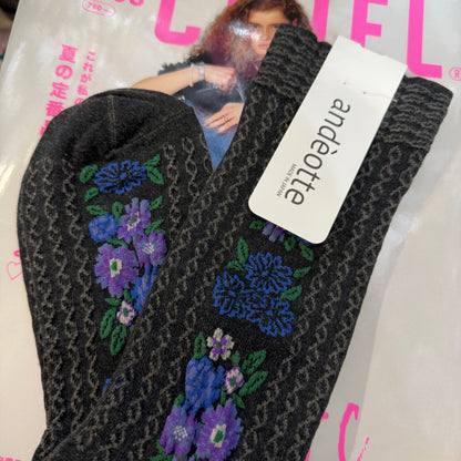 Ande Floral Socks, 2 Colors, made in Japan