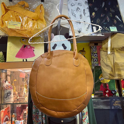 Sale- Kanmi Caramel Leather Egg Bag, made in Japan