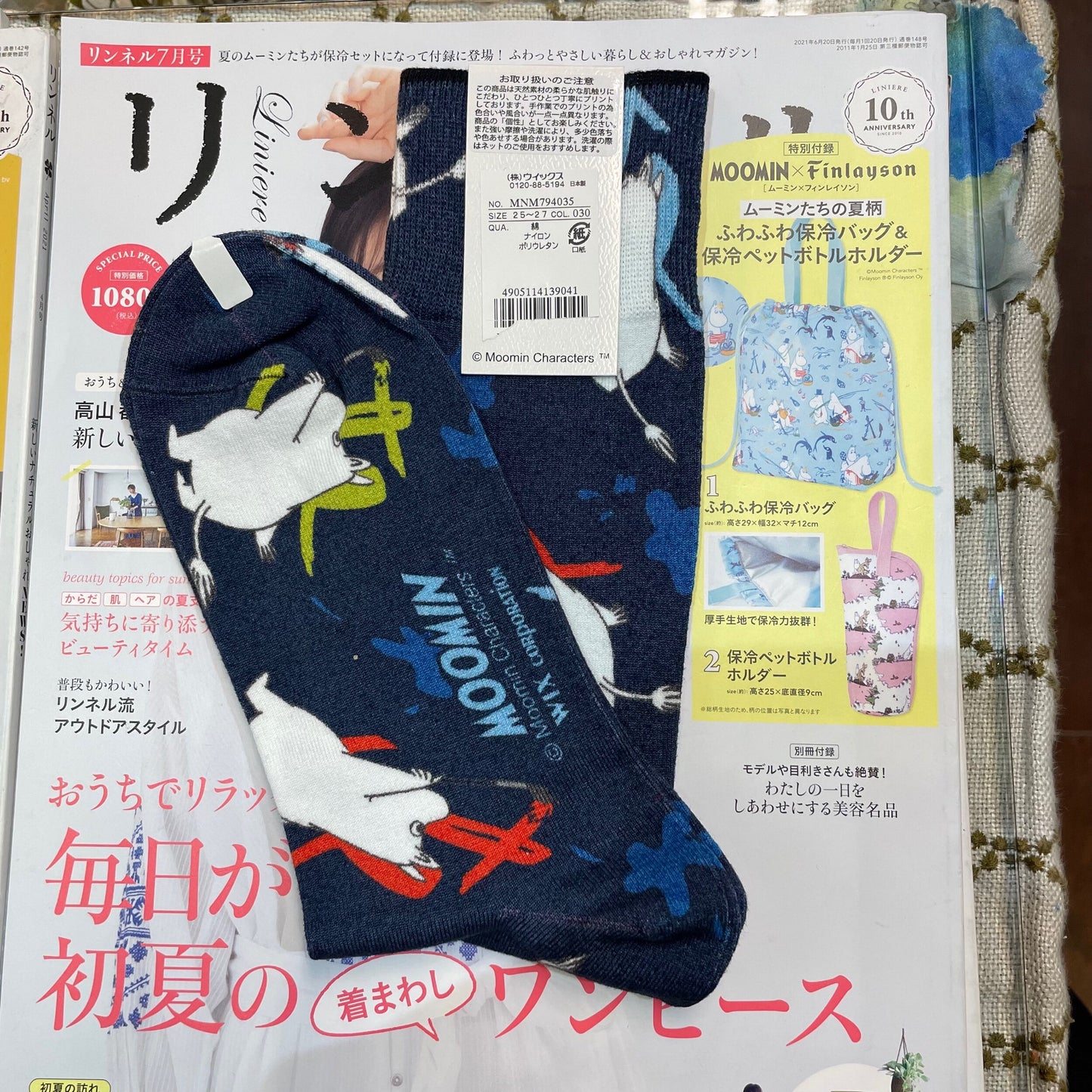 $99 only- Moomin Long Socks, 4 patterns, size 25-27cm, made in Japan