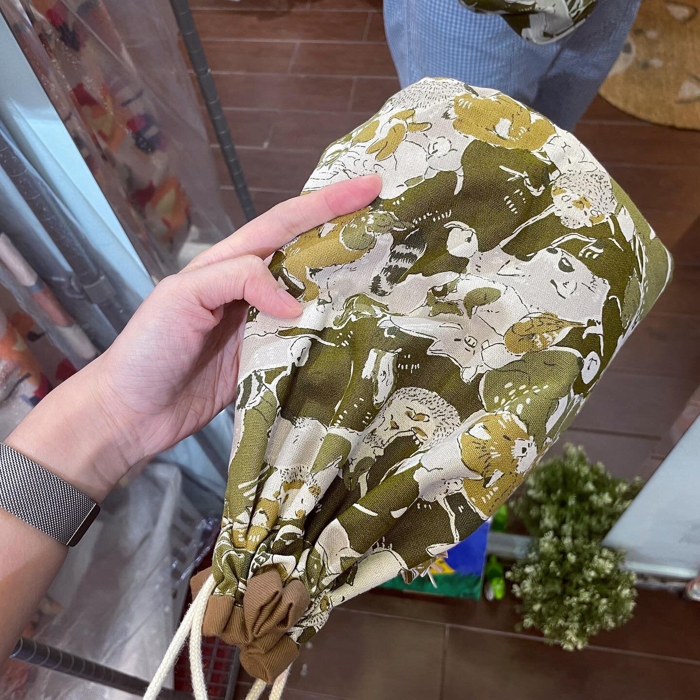 Handmade Animals Prints Bucket Bag, fabric from Japan