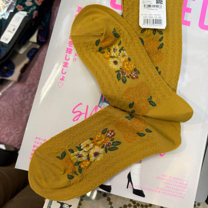Ande Floral Socks, 2 Colors, made in Japan