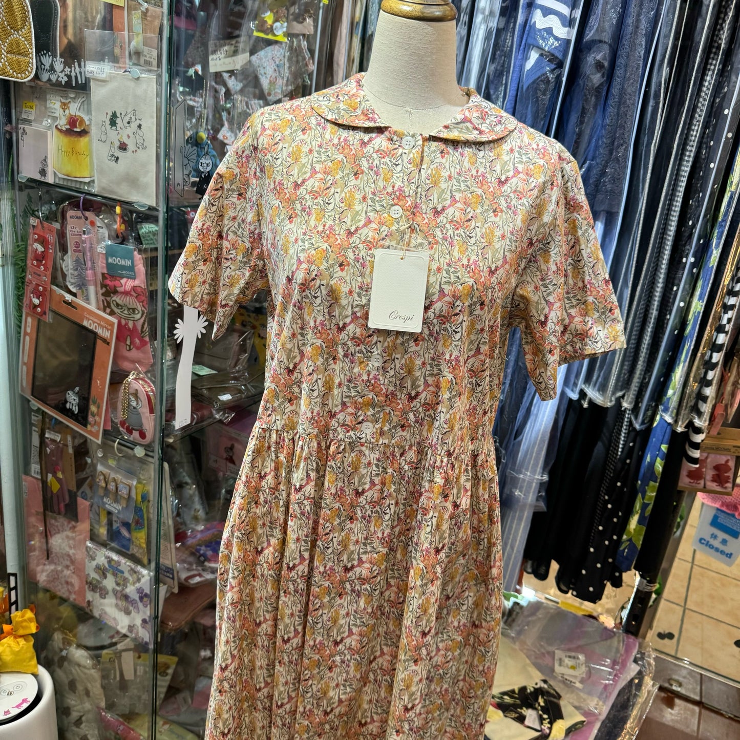Sale- Crespi Floral Dress, made in Japan
