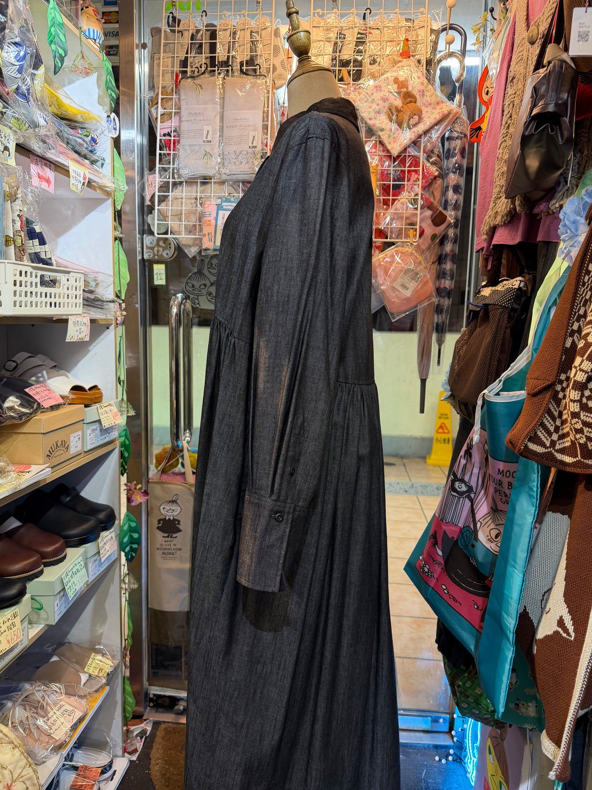 Denier 6oz Black Denim Dress, made in Japan