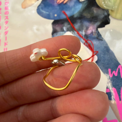 Latelier du savon Freshwater Pearl Brass Ring, made in Japan