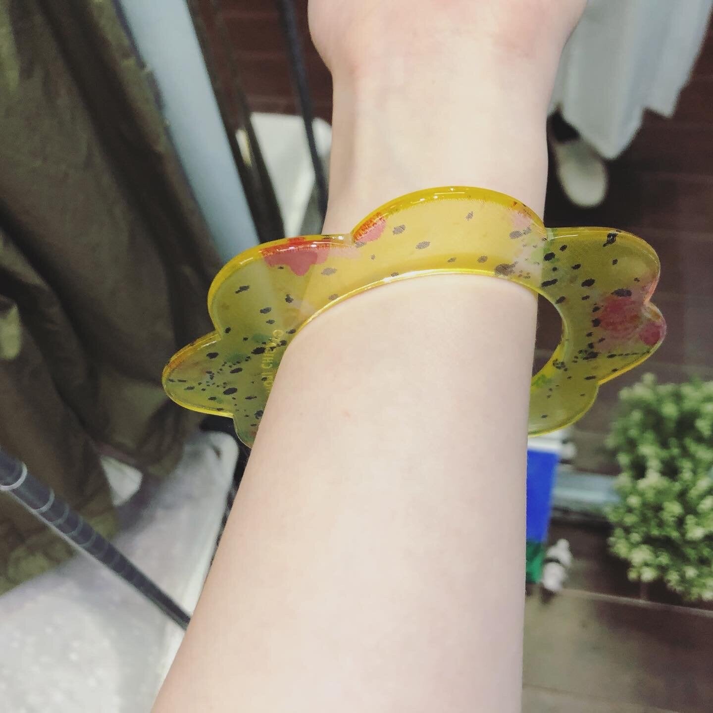 $99 only- Tsumori Chisato Floral Bracelets, Yellow and Blue, made in Japan