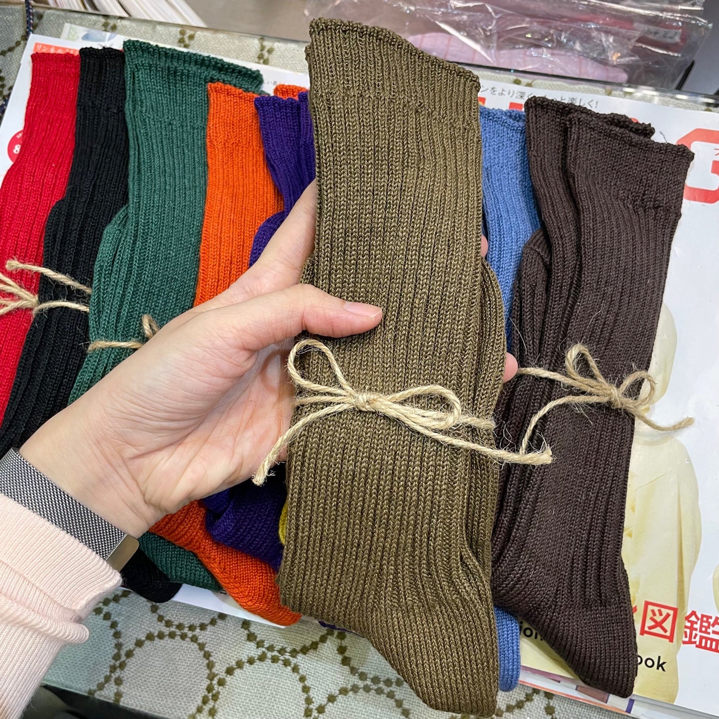 Ichi~ Loiter Long Linen Socks, 10 Colors, made in Japan
