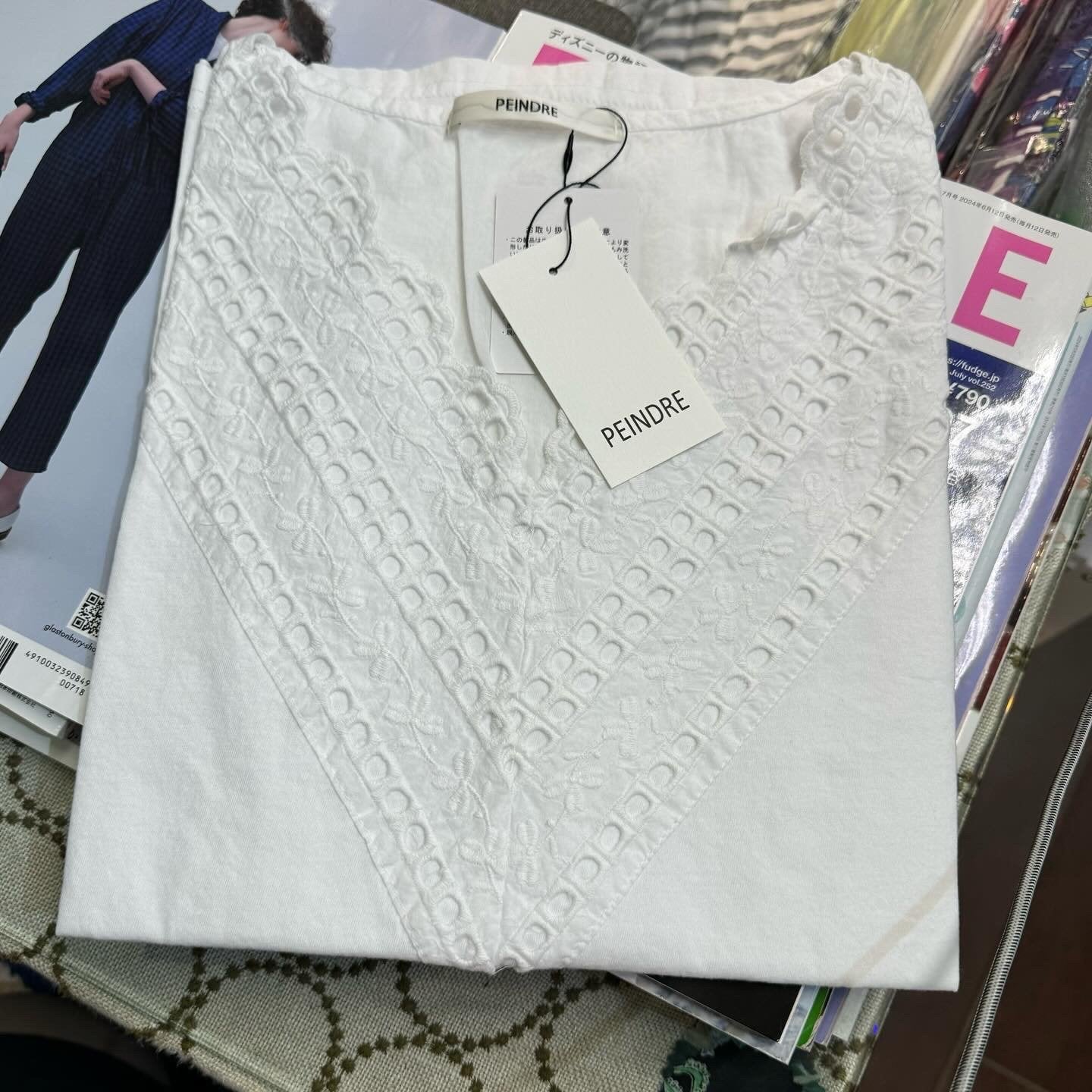 EXTRA20- Peindre Lace V-neck Top, 2 Colors, made in Korea