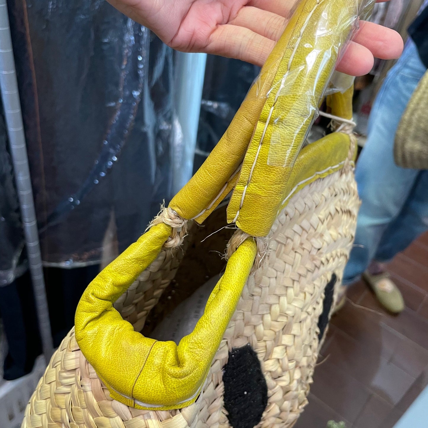 Sale- Fatima Morocco Smile Straw Bag, made in Morocco