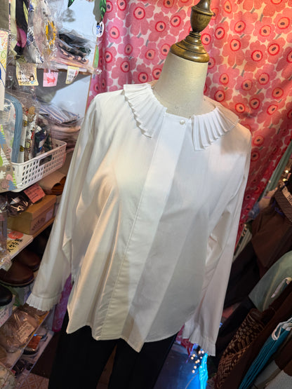 Mizuiro Ind Frill Collar Shirt, 2 Colors, made in Japan