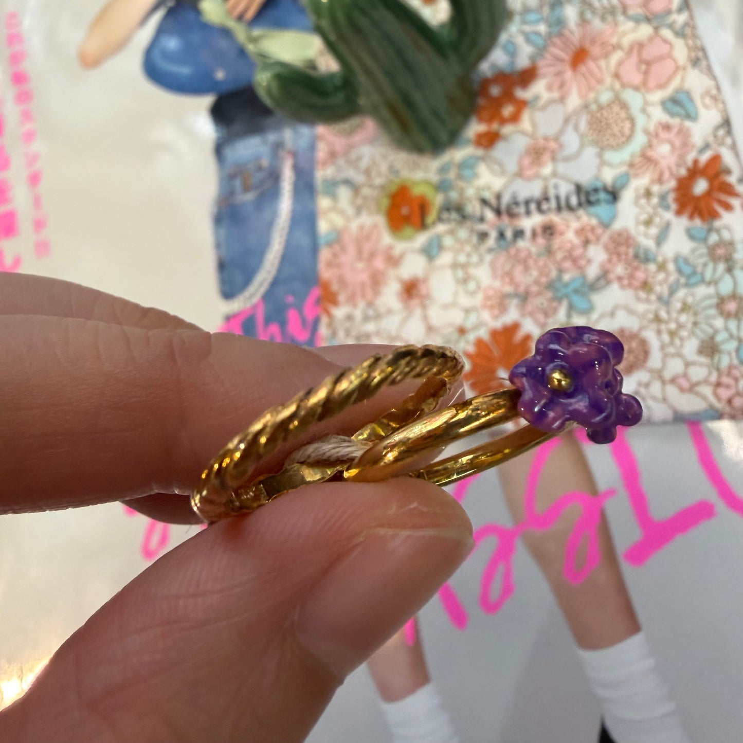 Les Néréides Paris Morning glory Ring, size 13, imported from the UK