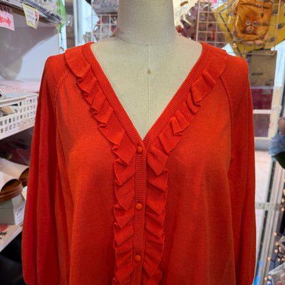 Tumugu Red Frill Cardigan