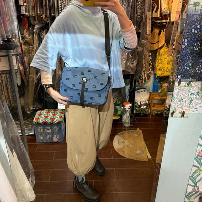 Sale- Marimekko Navy Logomania Shoulder Bag, made in Estonia
