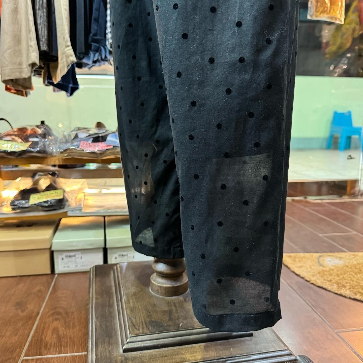 Sale- Ynir Polka Black Pants, made in Japan