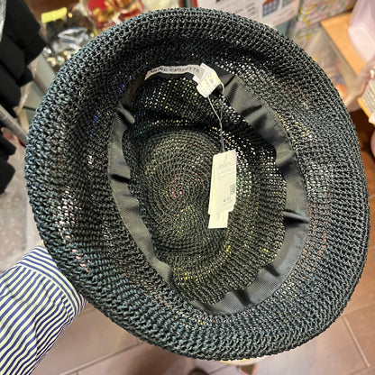 Sale- Anjou Chouette Straw Black Hat, made in Philippines