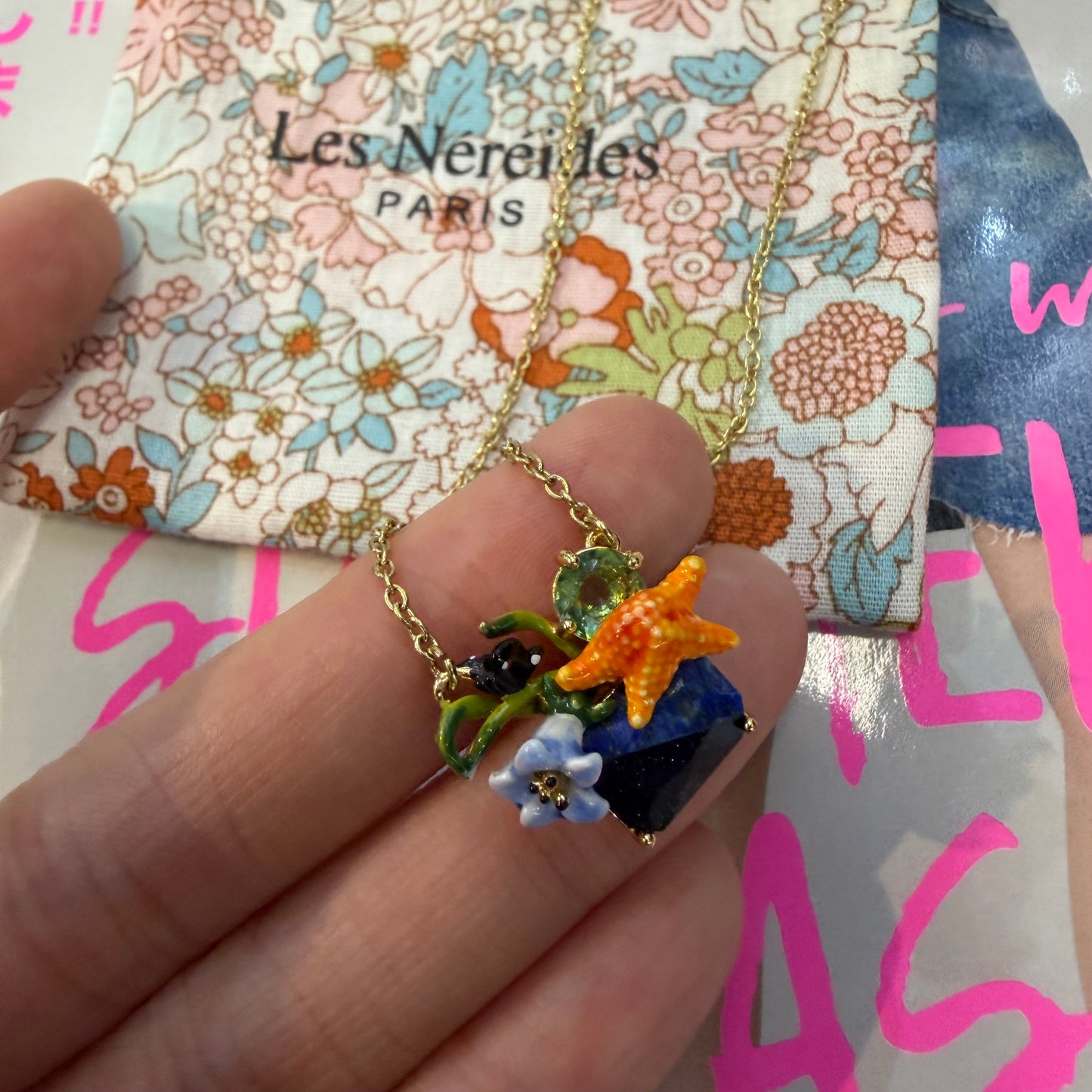 Les Néréides Paris Marine and Starfish 18ct Necklace , imported from the UK