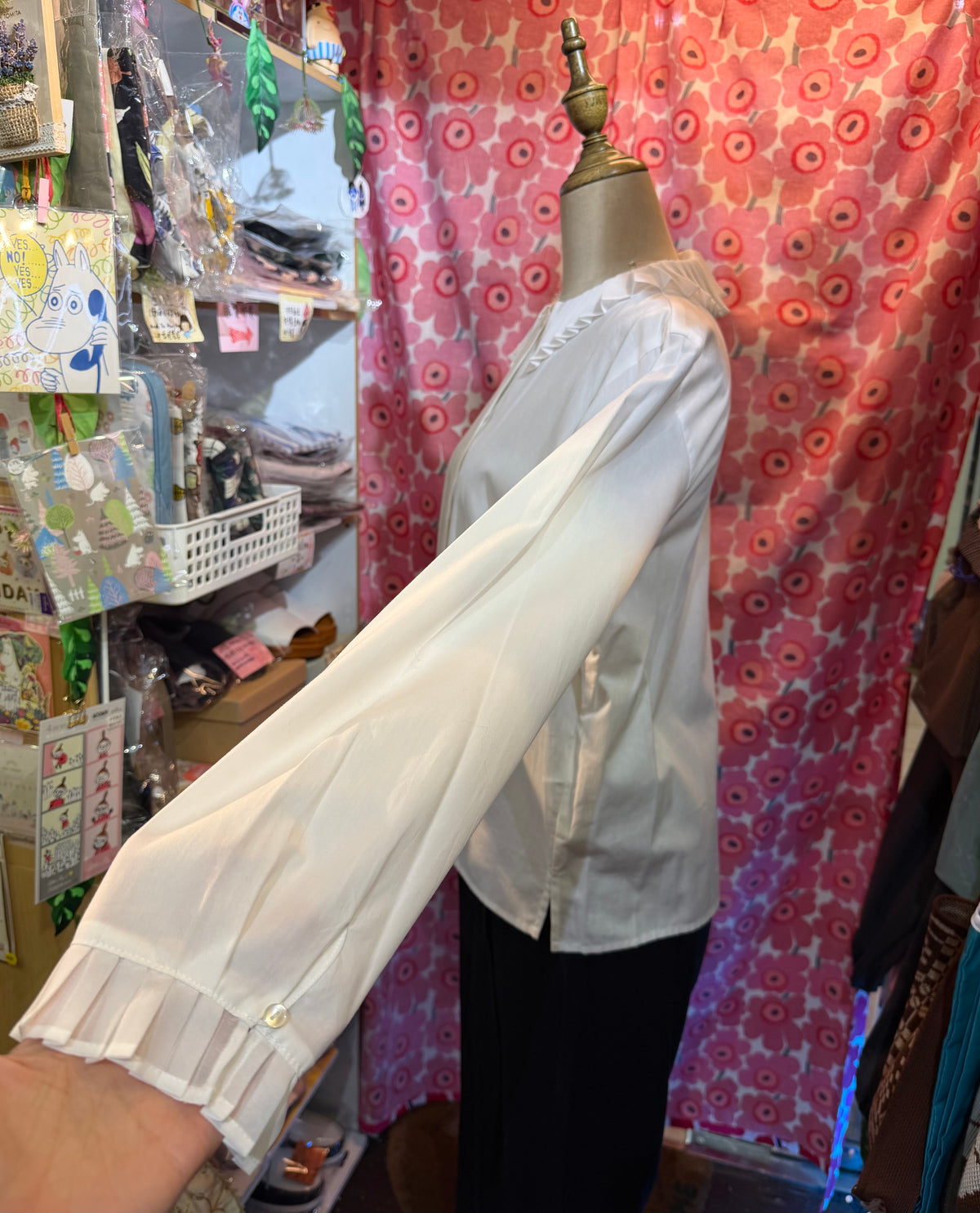 Mizuiro Ind Frill Collar Shirt, 2 Colors, made in Japan