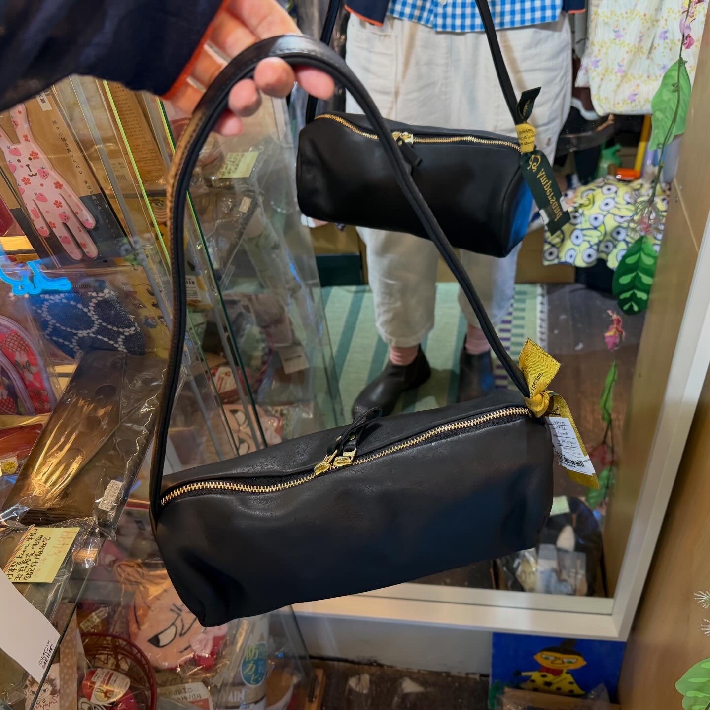 Ampersand Black Leather Bag, made in Japan