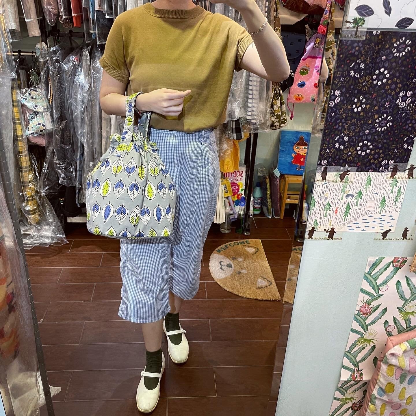 Handmade Leaf 2Way Bag, fabric from Japan