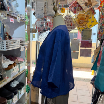 Mizuiro Ind Blue Linen Shirt, made in Japan