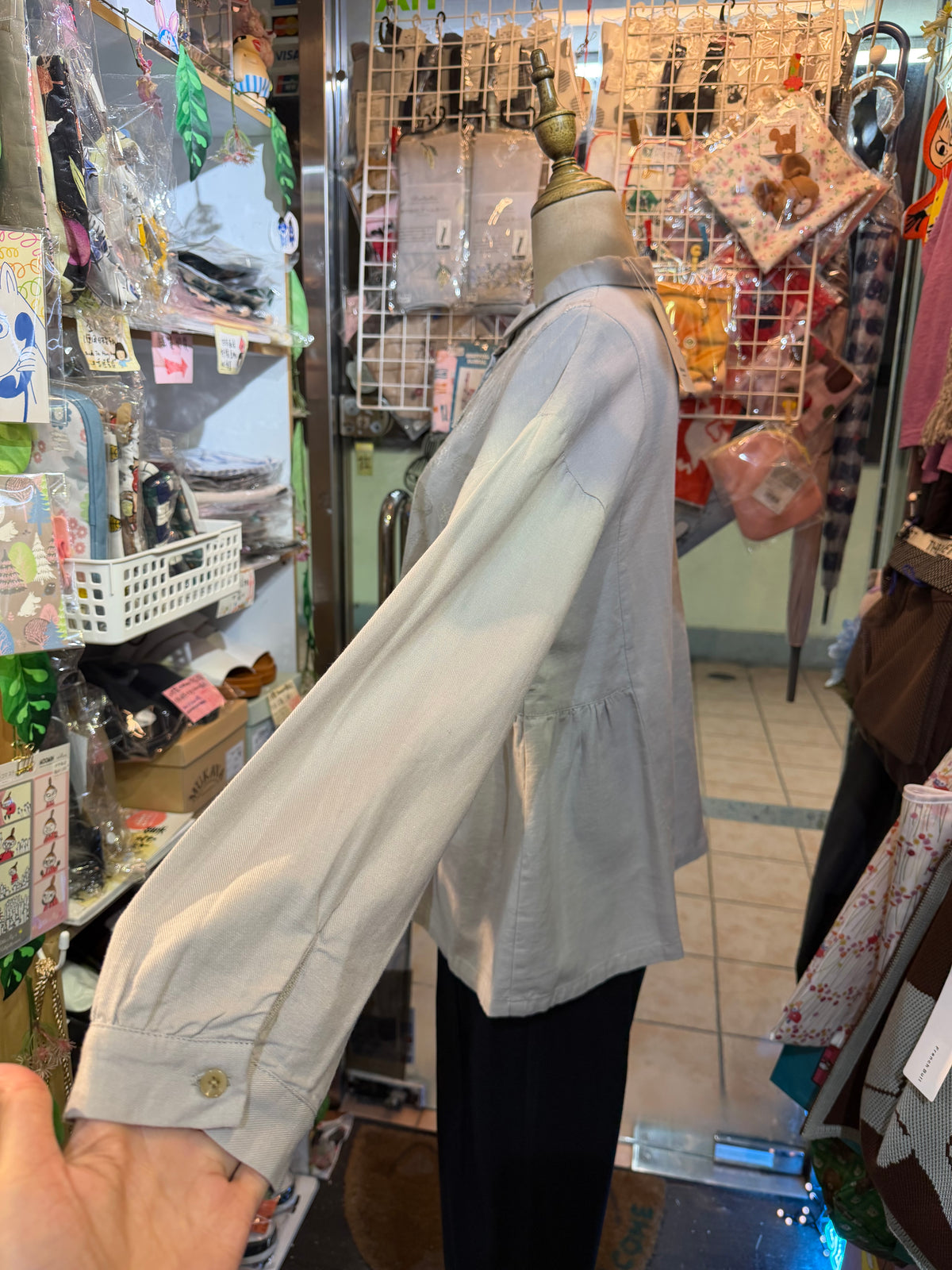 Sale- Sun Valley Tukuroi Embroidery Grey Shirt