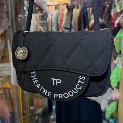 Theatre Products Black Synthetic Suede Quilting Bag, Shoulder Bag